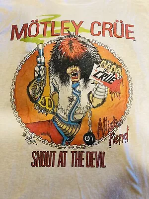 Original Vintage Motley Crue Shout At The Devil Allister Fiend Tour Shirt Medium • $169.26