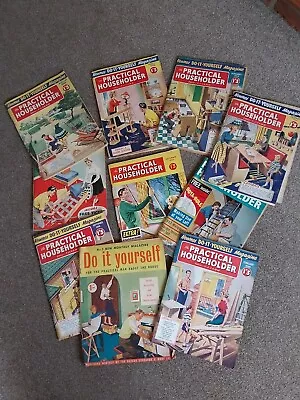 10 The Practical Householder Magazines 1958 - 59 1950's DIY • £17.50