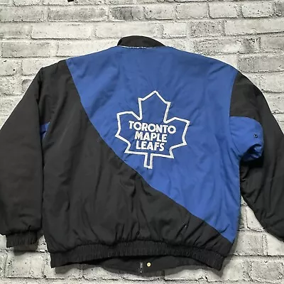 Vintage 90s Toronto Maple Leafs NHL Zip Sportswear Jacket Sz XL Big Logo • $39.99