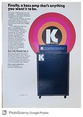 1967 Kustom Bass Amp Music Cabinet Photo Vintage Print Ad Advertisement  • $25