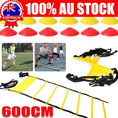 Football Fitness Speed Training Equipment Exercise Agility Ladder Cones For Kids • $16.79