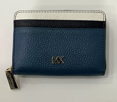 Michael Kors Blue Leather Zip Around Mini Wallet Women's • $48