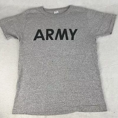 Vintage Champion 80s United States Army Rayon Single Stitch T Shirt Size L Gray • $35