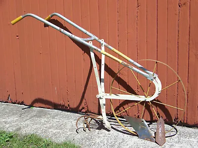 Vintage Antique Golden Harvest Wheel Garden Hand Push Weed Cultivator Plow Claw • $225