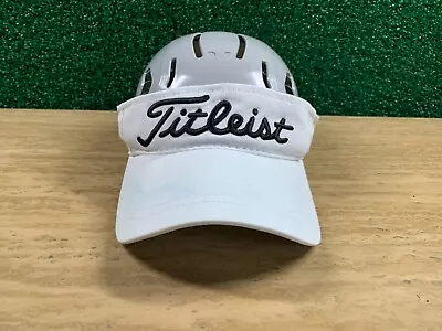 Titleist  Golf Visor Hat Logo Adjustable Strapback White Black • $9.99