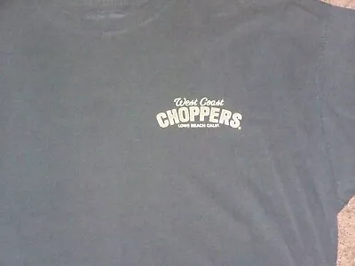 RARE JESSE JAMES WEST COAST CHOPPERS Coupe Car On Back Faded Black XL T Shirt • $14.99