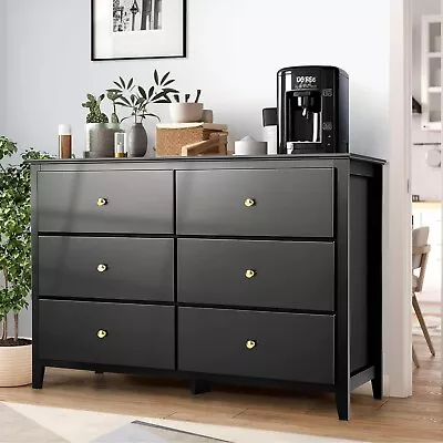 6 Drawers Dresser Modern Wood Storage Dressers Chests Of Drawers For Bedroom US# • $169.99