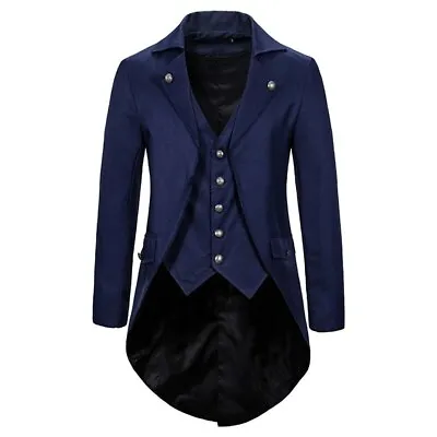 2022 Men's Navy Vintage Tuxedo Jacket Steampunk Formal Blazer  • $58.83