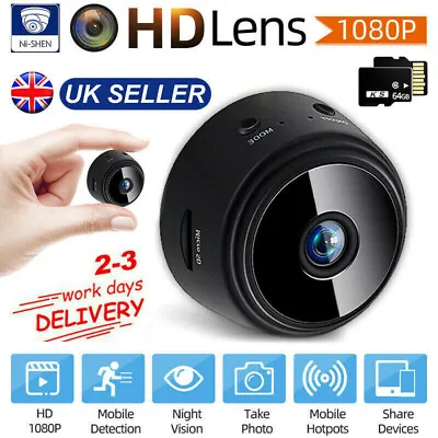 £9.99 • Buy Indoor Mini Spy Camera Wireless Wifi IP Home Security Cam HD 1080P Video DVR UK