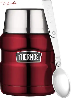 Thermos Stainless King Vacuum Insulated Food Jar Flask Hot Cold 470Ml Red • $35.99
