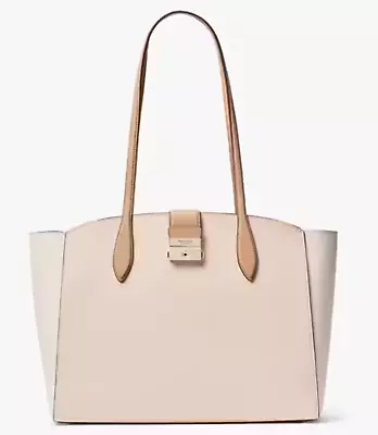 NEW Kate Spade Tote Colorblocked Leather Bag Purse K7733 Dogwood Pink/white • $181.72