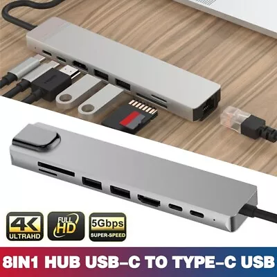 $24.69 • Buy 8in1 USB-C Type C HD Output 4K HDMI Usb 3.0 HUB Adapter For MacBook IPad Pro AU