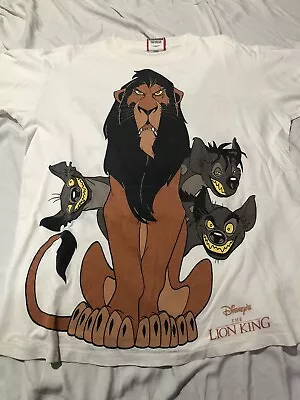 Vintage Disney Villains The Lion King Scar Surrounded By Idiots USA T Shirt S/M • $225