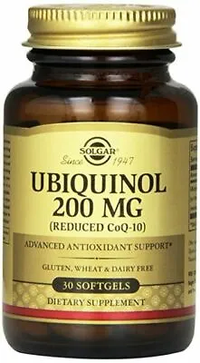 Ubiquinol (Reduced CoQ-10) By Solgar 30 Gelcap 200 Mg Exp 11/24 • $21.50