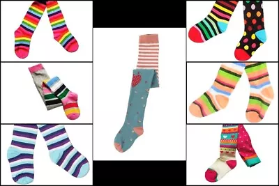 Nwt Girls 4-6 7-8 Colorful Stripes Dots Mixed Print Tights Matilda Jane & More • $12