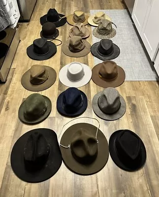 Lot Of 18 Old Vintage Hats Cowboy Fedora Dress Hats Etc. • $149.99