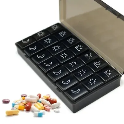 Weekly Pill Box 7 Day Tablet Organiser Medicine Storage Dispenser 21 Compartment • £5.95