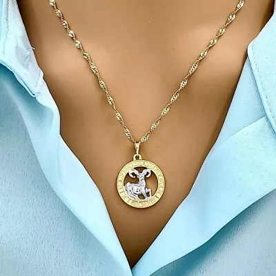 12 Gold Plated Zodiac Star Sign Pendant Women Chain Necklace Horoscope Jewellery • £9.95