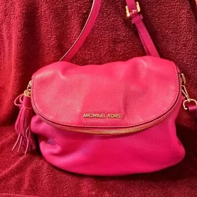 Michael Kors Raspberry Bedford Medium Tassel Convertible Shoulder Bag • $41.99