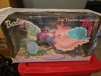 2003 Barbie Swan Lake: Lila Unicorn And Carriage  Opened Box  • $33