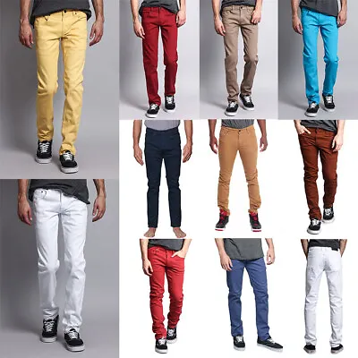 Victorious Men's Spandex Color Skinny Jeans Stretch Colored Pants   DL937-PART-3 • $32.95