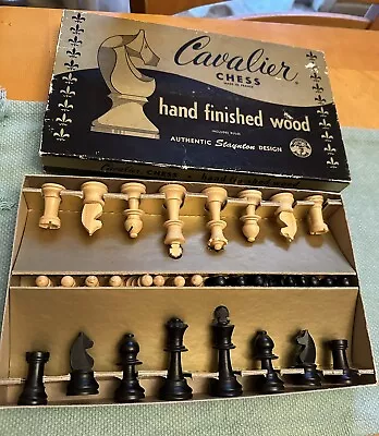 Cavalier Chess Set Hand Finished Vintage Wood Staunton Pieces- Made In France • $35