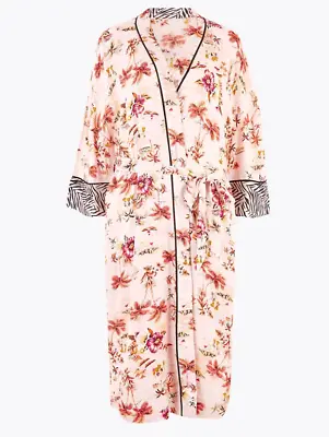 £10.99 • Buy Ex M&s Collection Tropical Print Kimono Dressing Gown, Matching Pjs Available
