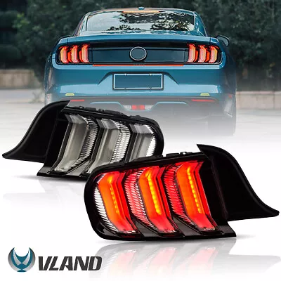 VLAND LED Sequential Taillights For 15-22 Ford Mustang 5Modes Rear Clear Lamps • $519.99