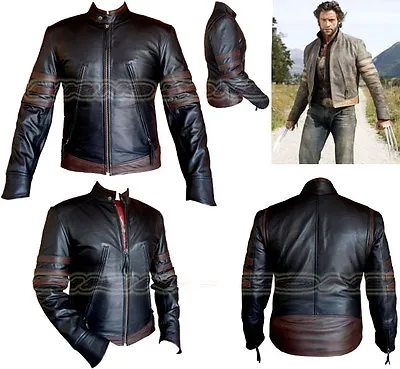 £119.99 • Buy X-men Wolverine Style Mens Blk/brn Fashion High Quality Analene  Leather Jacket