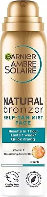 Garnier Ambre Solaire No Streaks Bronzer Dark Self Tan Face Mist 75 Ml • £8.98