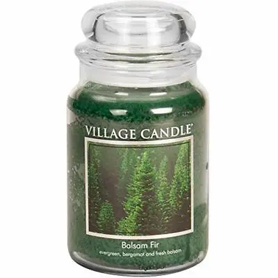 Village Candle Balsam Fir Large Apothecary Jar Scented Candle 21.25 Oz. • $32.23