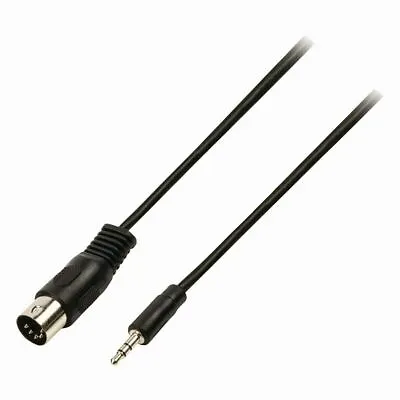 2m 5PIN MIDI DIN MALE To 3.5 STEREO 3.5mm JACK AUX PLUG AUDIO CABLE 5 PIN LEAD • £5.32