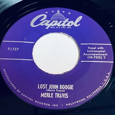 Merle Travis - Lost John Boogie / Let's Settle Down 45 - Rockabilly Bopper • $24.99