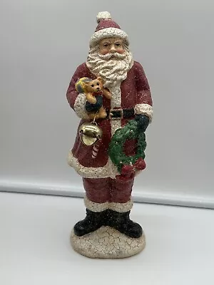 Vintage Santa Claus Figurine 12  Sugar Crackle Paint Midwest Of Cannon Falls • $30
