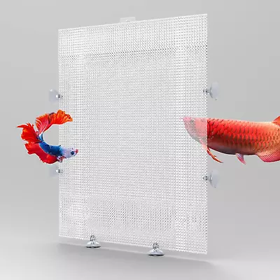 2 Pack Fish Tank Divider Aquarium Divider Clear Plastic Cuttable Grid Plate ... • £24.68
