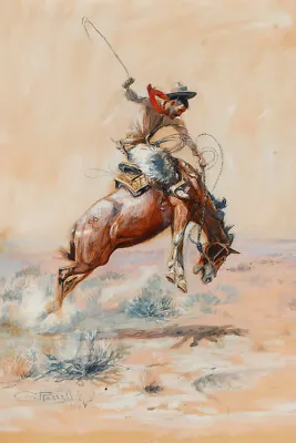 Powder River Let 'er Buck By Charles Russell Western Giclee Print + Ships Free • $59