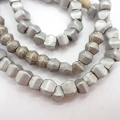 26  Strand ETHIOPIAN METAL Bicone Beads Mursi Tribal African Trade Beads Estate • $38