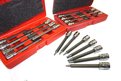 21pc 3/8  DRIVE METRIC SAE 4-1/2  EXTRA LONG SHANK HEX TORX BIT SOCKET SET • $36.99