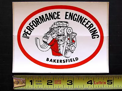  PERFORMANCE ENGINEERING  Vintage Drag Racing Sticker * NHRA U.S. NATIONALS INDY • $6.95