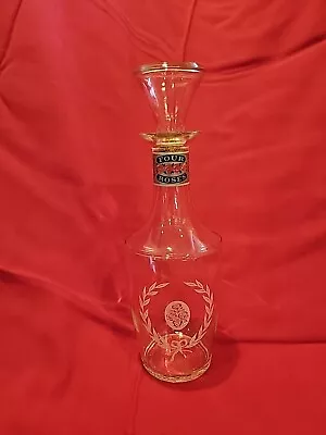 Decanter Four Roses Vintage 1960s Fancy Whiskey Bottle Clear Glass Silk Screen  • $19.99