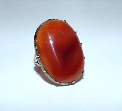 £295 • Buy Antique Georgian Victorian 9ct Gold Carnelian Agate Statement Ring Huge Stone O