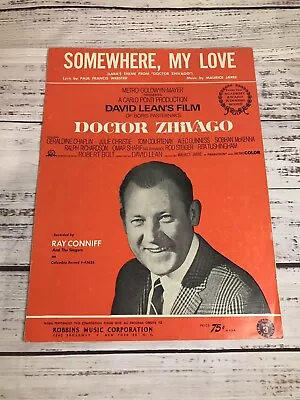 1966 SOMEWHERE MY LOVE Sheet Music LARA'S THEME From DOCTOR ZHIVAGO Conniff • $14.99