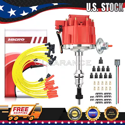 HEI Ignition Distributor SBF Red Cap+Wires For Ford Windsor 221 260 289 302 V8 • $83.59