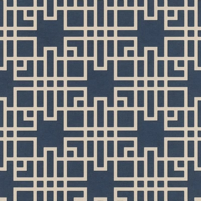 £16.99 • Buy Rasch Kimono Graphic Blue Wallpaper 409253 - Vinyl Oriental Japanese Geometric