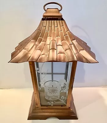 Partylite Asian Persuasion Copper Pagoda Lantern Hurricane Candle Holder P8807 • $49.99