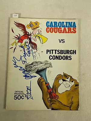 Vtg 1970 Carolina Cougars V. Pittsburgh Condors ABA Basketball Program ~ SIGNED • $69.95