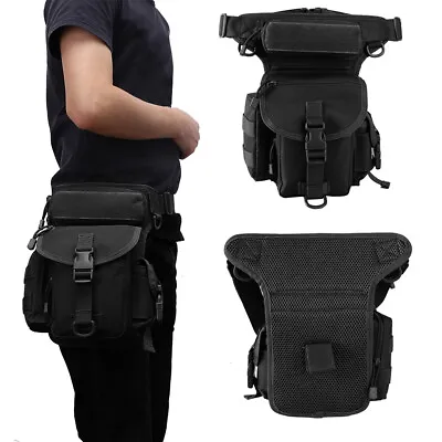 Tactical Drop Leg Bag Hiking Backpack Military Waist Belt Molle Pouch Waterproof • $25.29