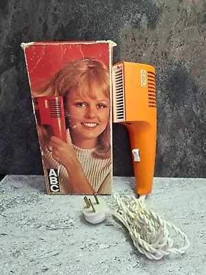 Vintage 70s Orange Retro ABC Mini Hair Dryer  Great Condition. Rare. • $30