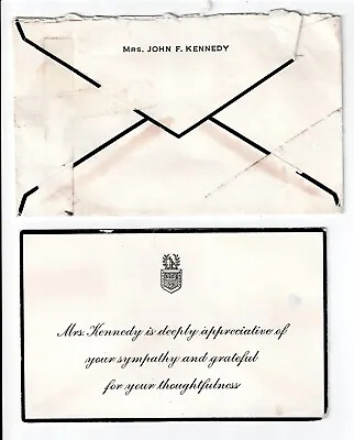 $75 • Buy Jackie Kennedy Mourning Card After Jfk Assassination Condolence Card 