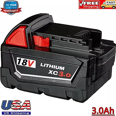 For Milwaukee M18 LITHIUM 18V Lithium-Ion CP3.0Ah Battery 48-11-1820 48-11-1812 • $19.99